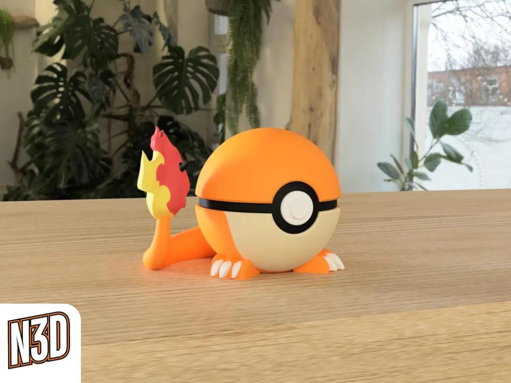 Charmander #0004 Pokémon | 3D Printed N3D Poké Balls with Clicking Button