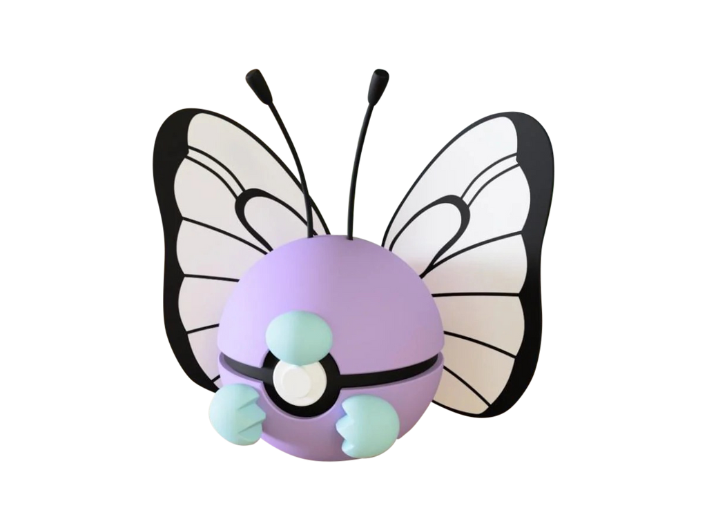 Butterfree N3D Poké Ball #0012, 3D printed Pokeball clicker