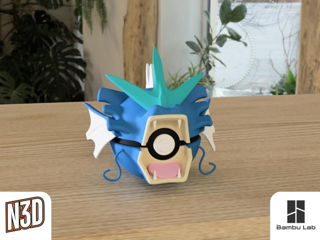 Gyarados #0130 Pokémon | 3D Printed N3D Poké Balls with Clicking Button
