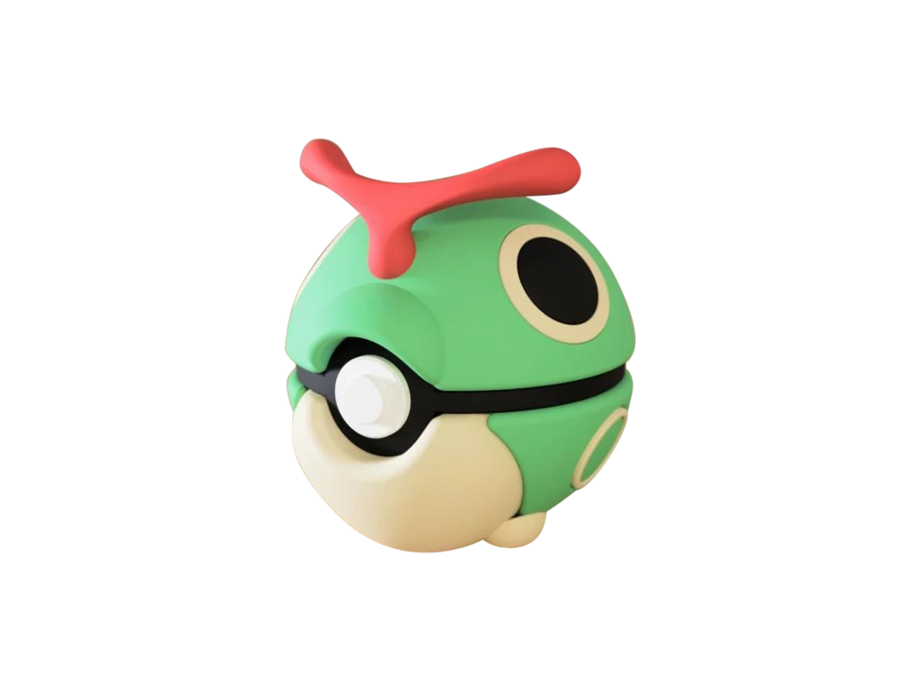 Caterpie N3D Poké Ball #0010, 3D printed Pokeball clicker