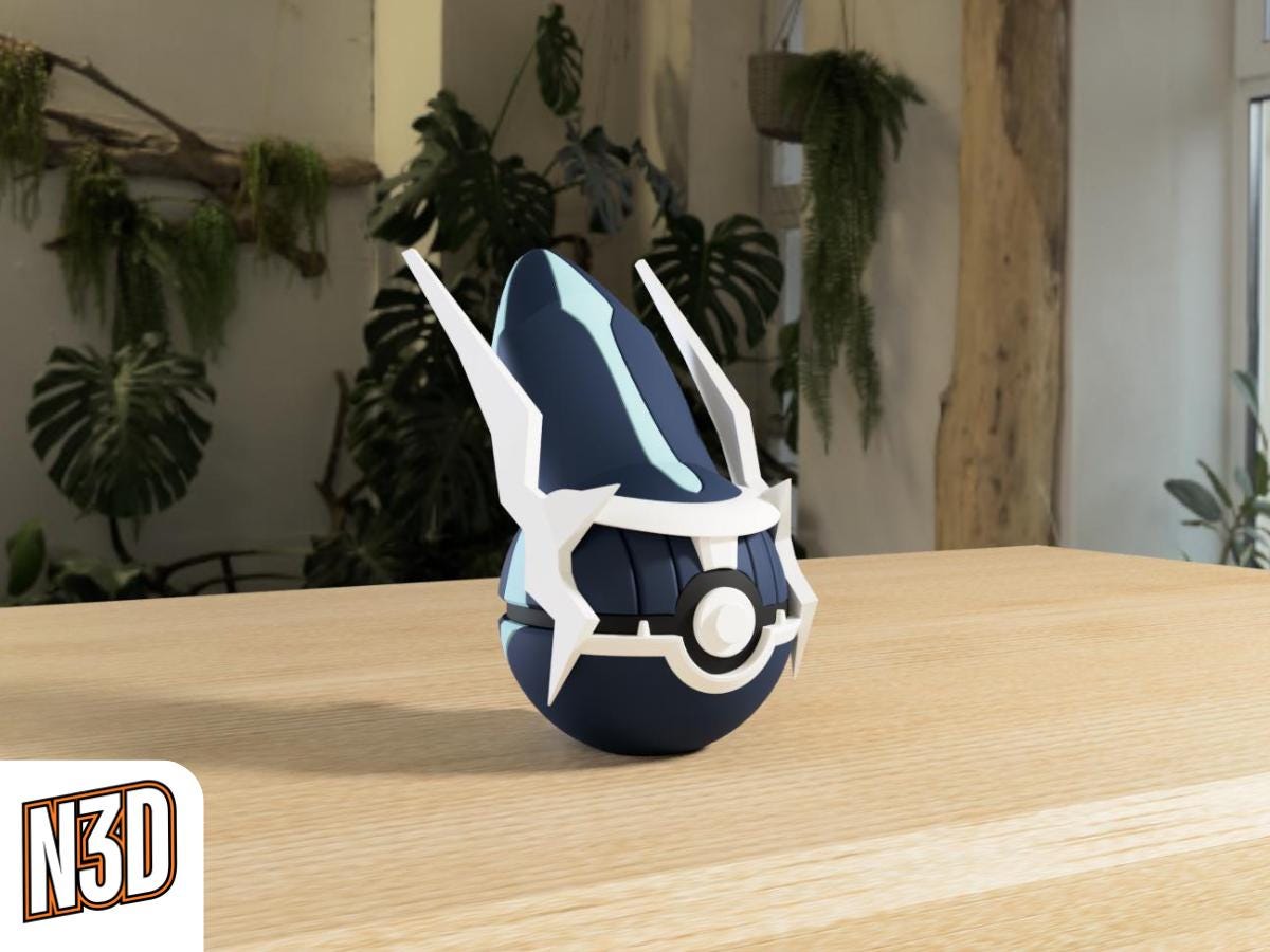 Dialga #0483 Pokémon | 3D Printed N3D Poké Balls with Clicking Button