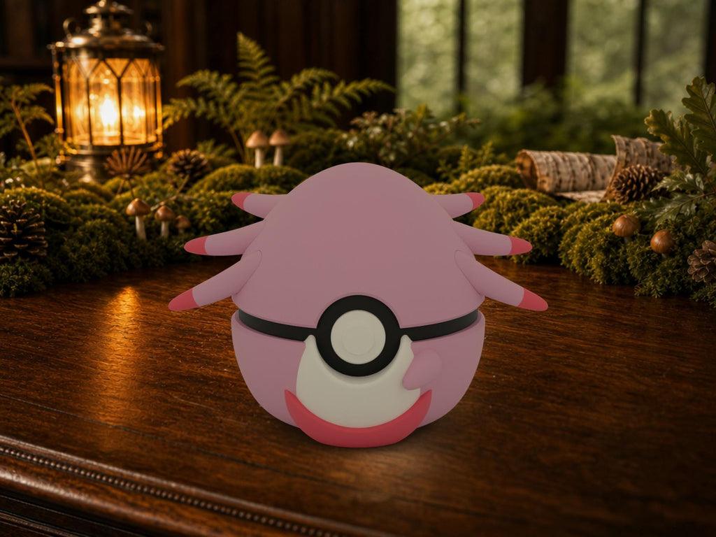 Chansey N3D Poké Ball #0113 on a woodland study desk, 3D printed Pokeball clicker