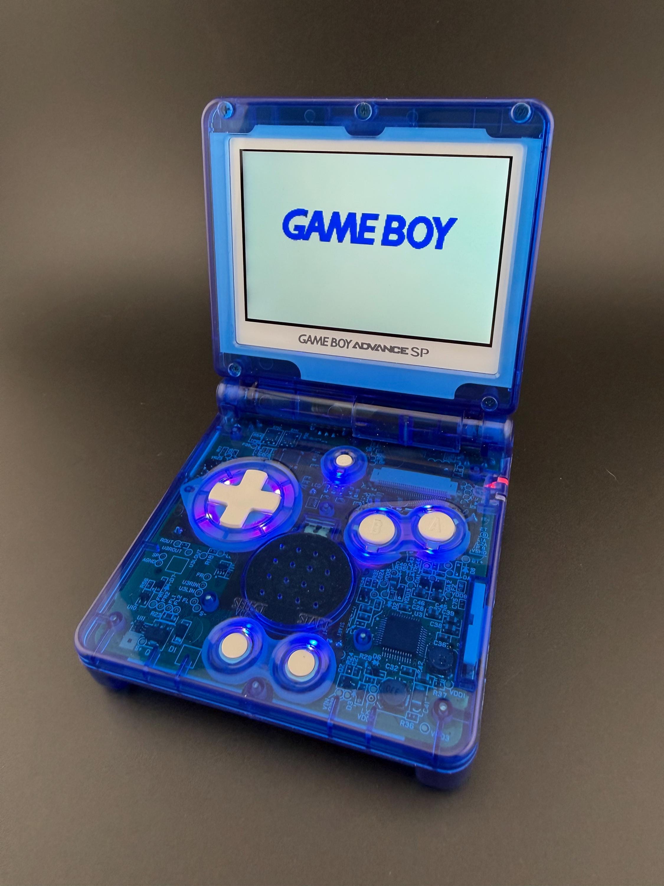 Custom Game Boy Advance SP – Crystal Red Edition | IPS Screen | USB-C Charging | Upgraded Battery