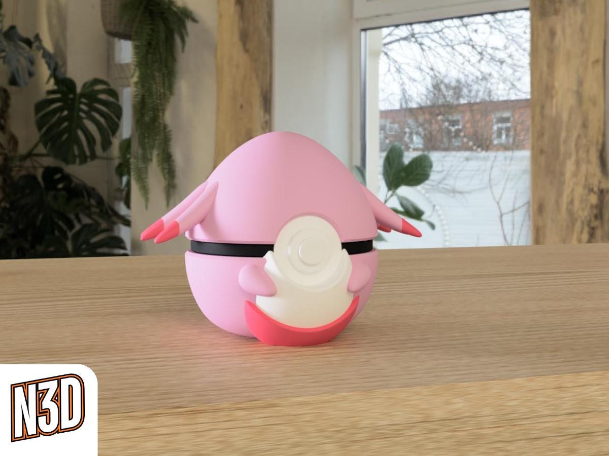 Chansey #0113 Pokémon | 3D Printed N3D Poké Balls with Clicking Button