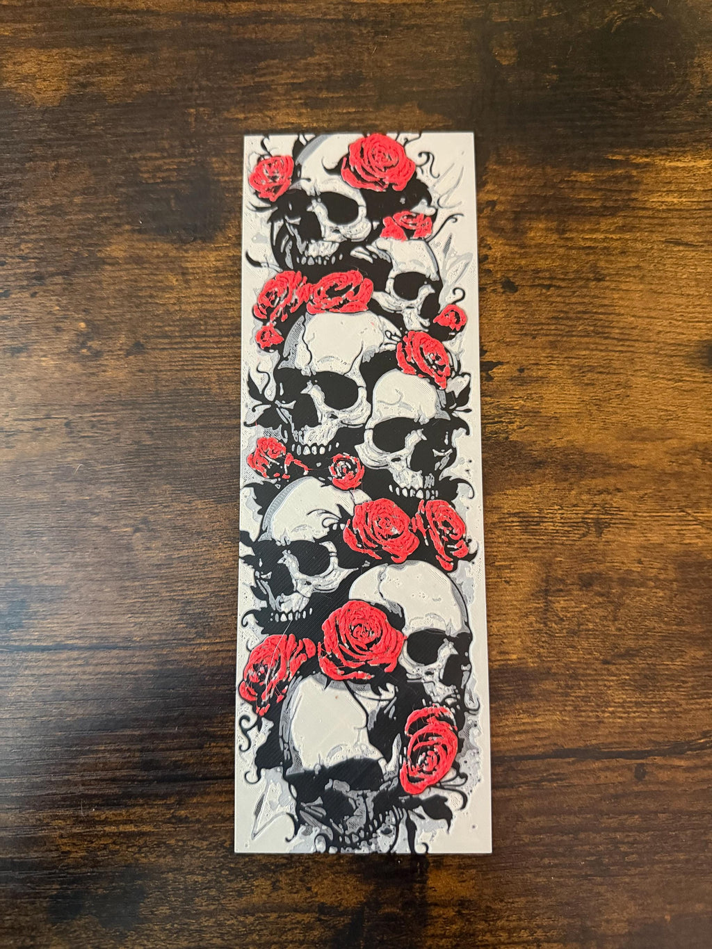Skulls N Roses 3D Printed Bookmark | Gothic Filament Art Bookmark | Lightweight & Durable