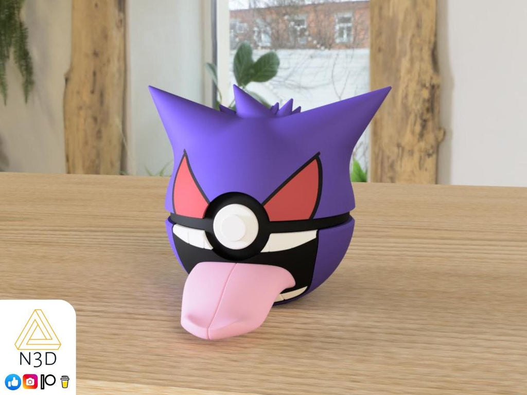 Gengar #0094 Pokémon | 3D Printed N3D Poké Balls with Clicking Button