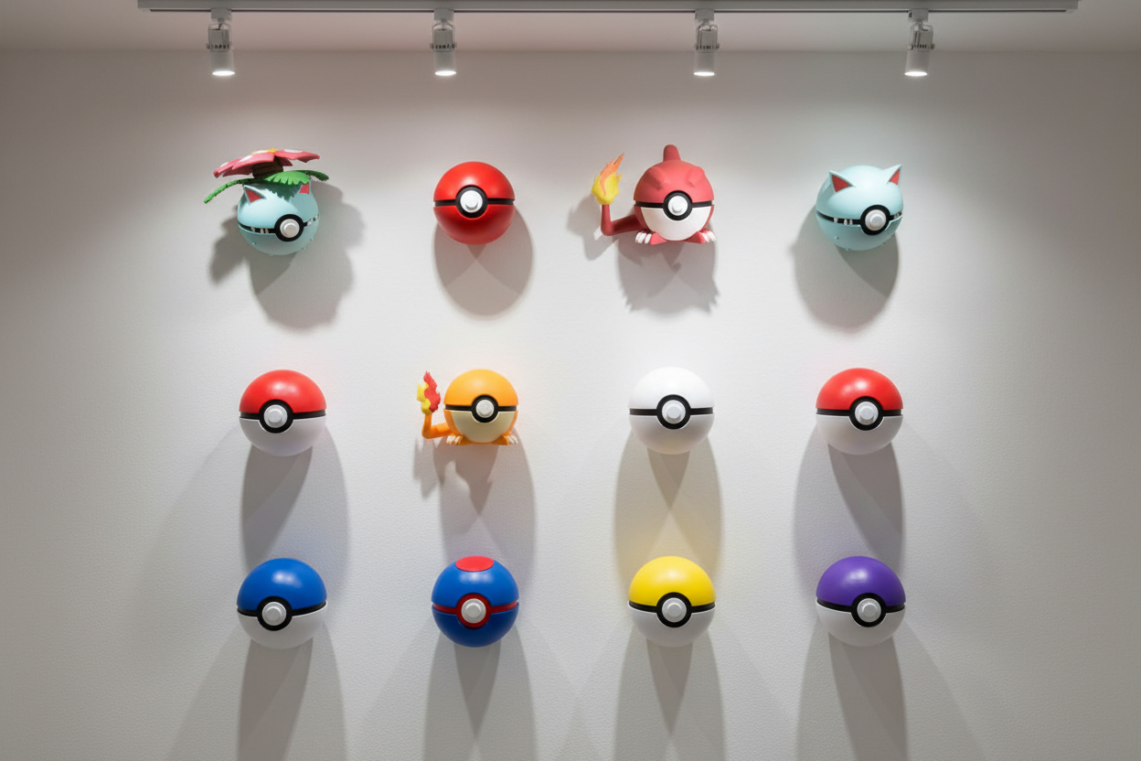 Gallery Wall - Actual Pokeball Products 1-5
