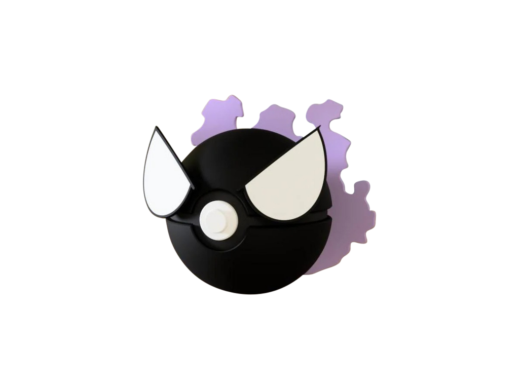 Gastly N3D Poké Ball #0092, 3D printed Pokeball clicker