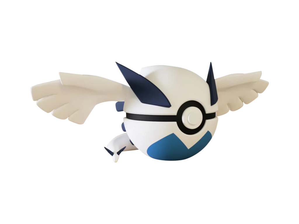 Lugia N3D Poké Ball #0249, 3D printed Pokeball clicker