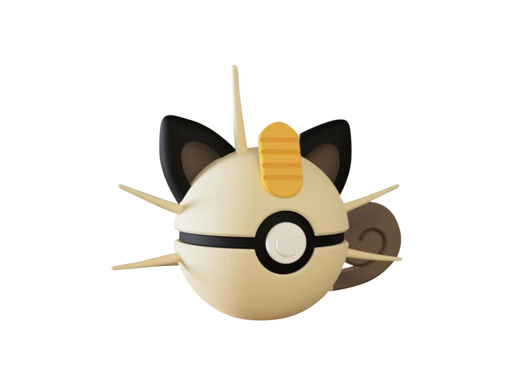 Meowth N3D Poké Ball #0052, 3D printed Pokeball clicker
