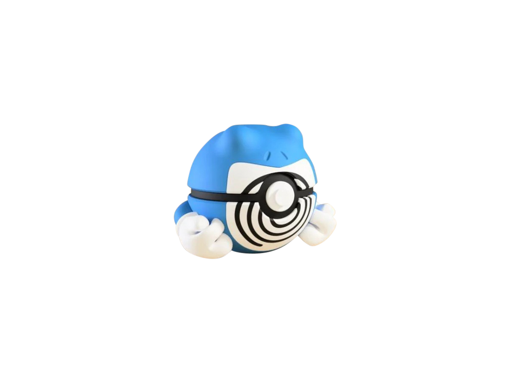 Poliwrath N3D Poké Ball #0062, 3D printed Pokeball clicker