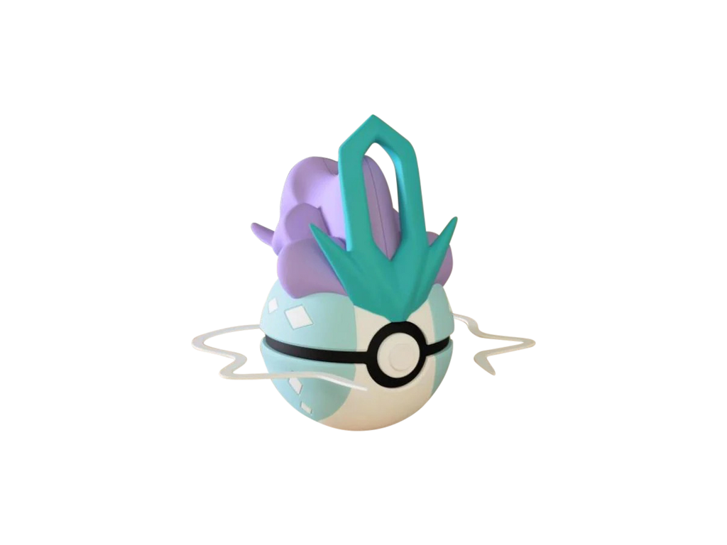Suicune N3D Poké Ball #0245, 3D printed Pokeball clicker