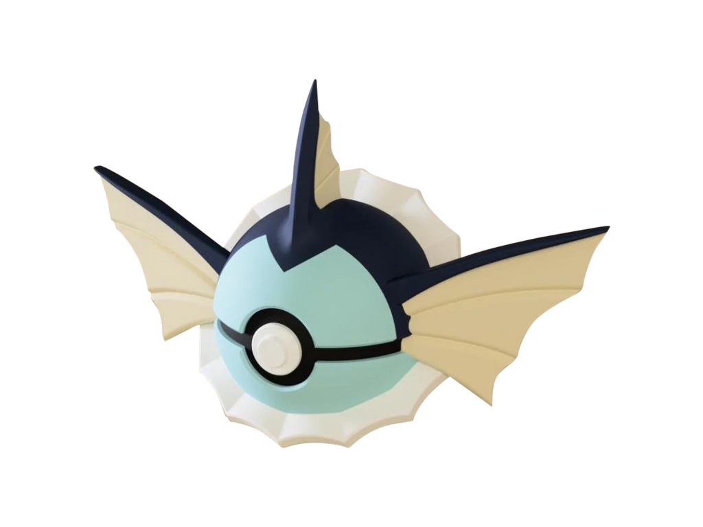Vaporeon N3D Poké Ball #0134, 3D printed Pokeball clicker